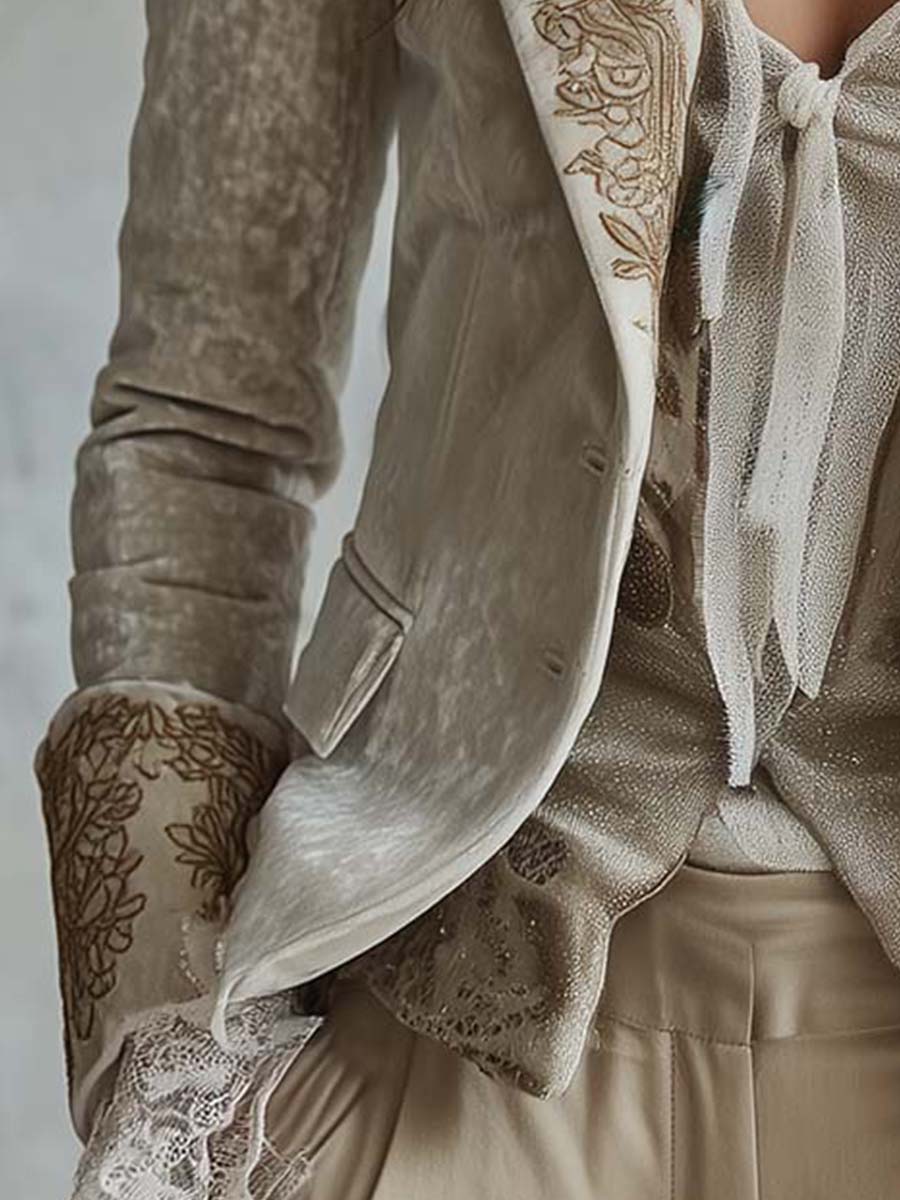 Mercedes - Ivory Embroidered Blazer