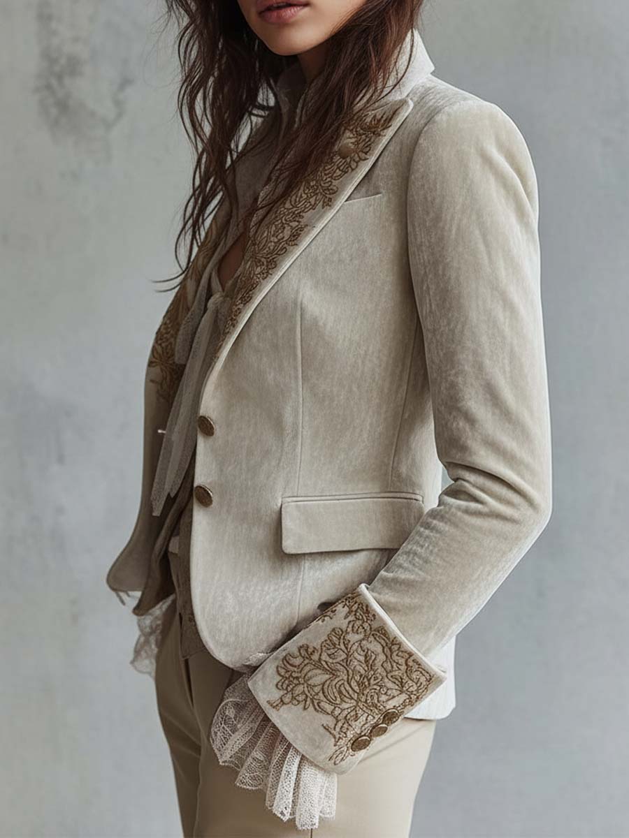 Mercedes - Ivory Embroidered Blazer