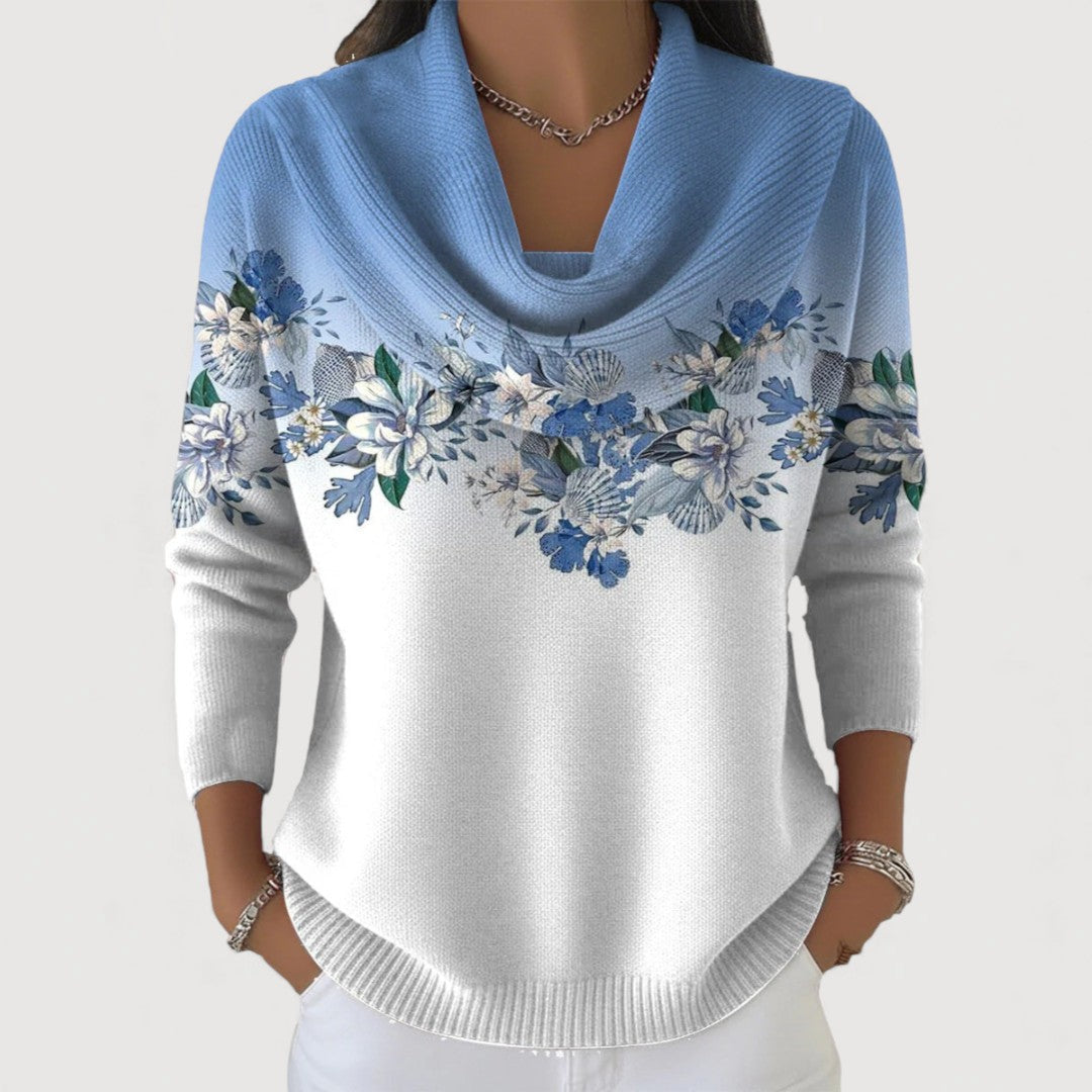 Alba | Floral Cowl Neck Jumper