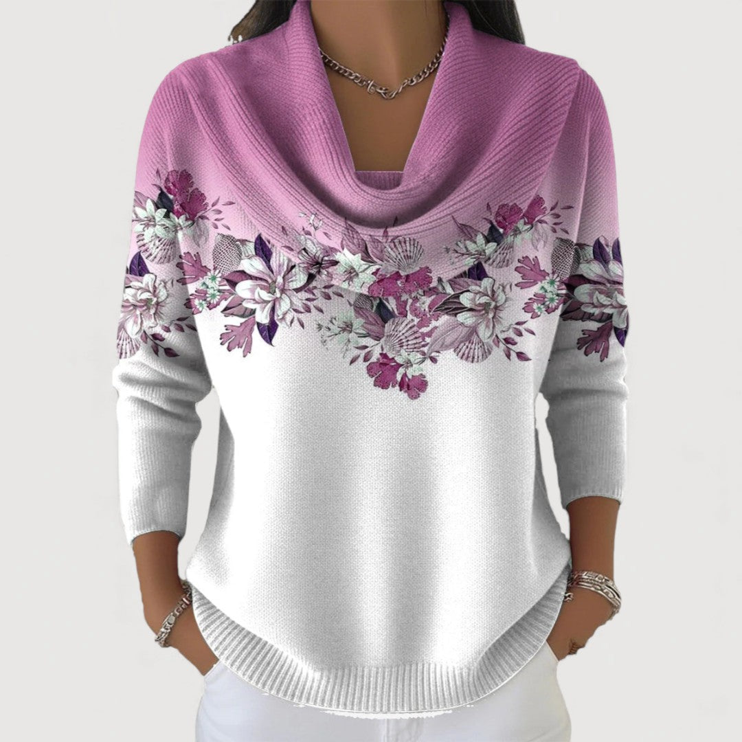 Alba | Floral Cowl Neck Jumper