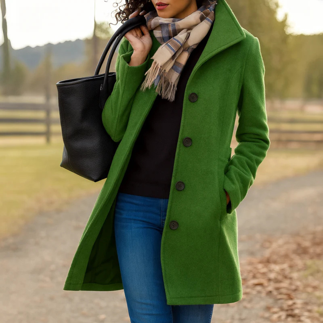 Aurora | Classic Wool Coat with Free Matching Scarf