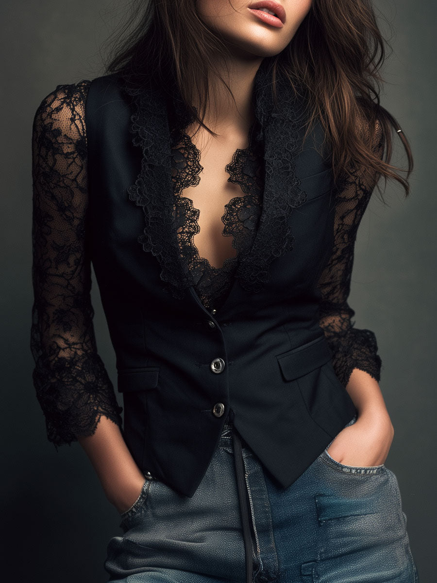 Teresa - Blazer with Sheer Sleeves