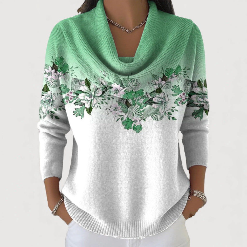 Alba | Floral Cowl Neck Jumper