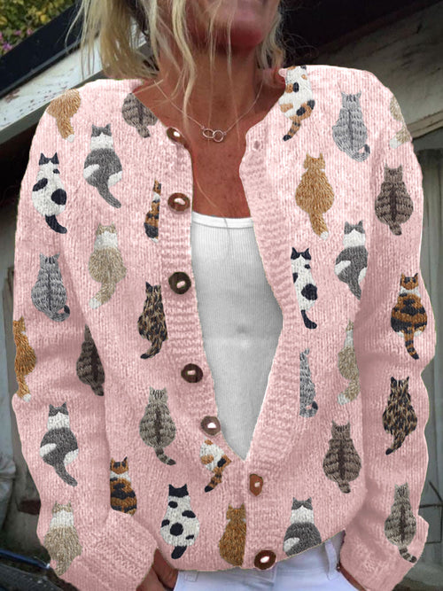 Charlotte™ | Cat Print Cardigan