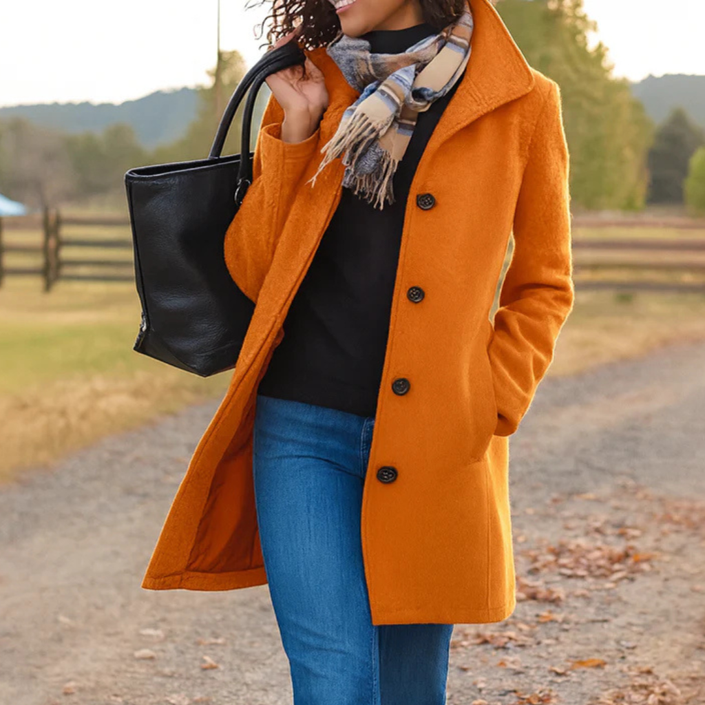 Aurora | Classic Wool Coat with Free Matching Scarf