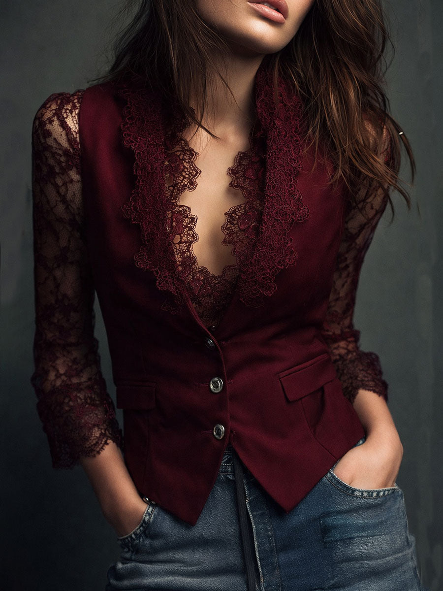 Teresa - Blazer with Sheer Sleeves