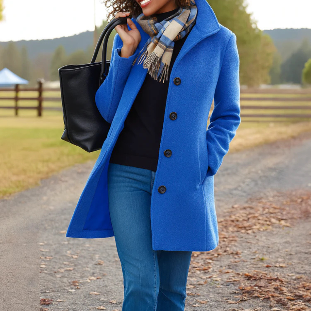 Aurora | Classic Wool Coat with Free Matching Scarf