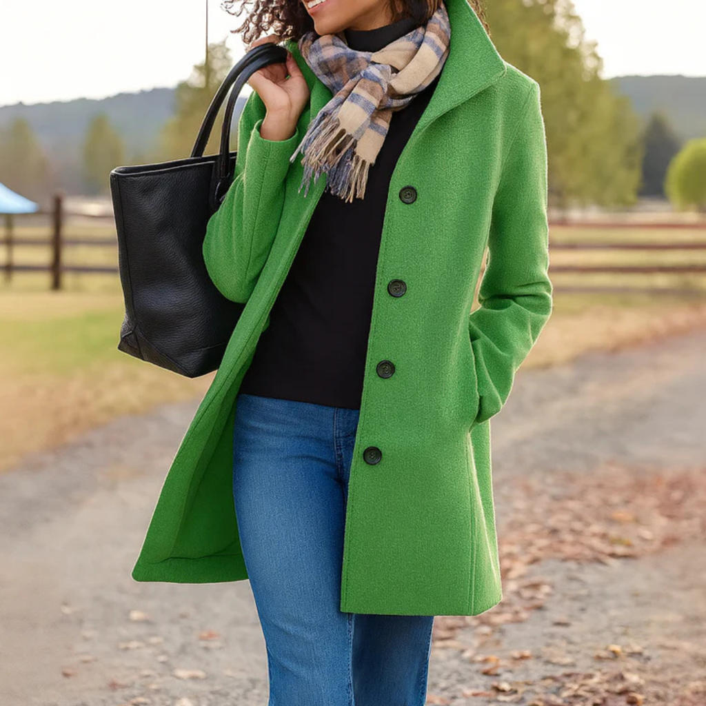 Aurora | Classic Wool Coat with Free Matching Scarf