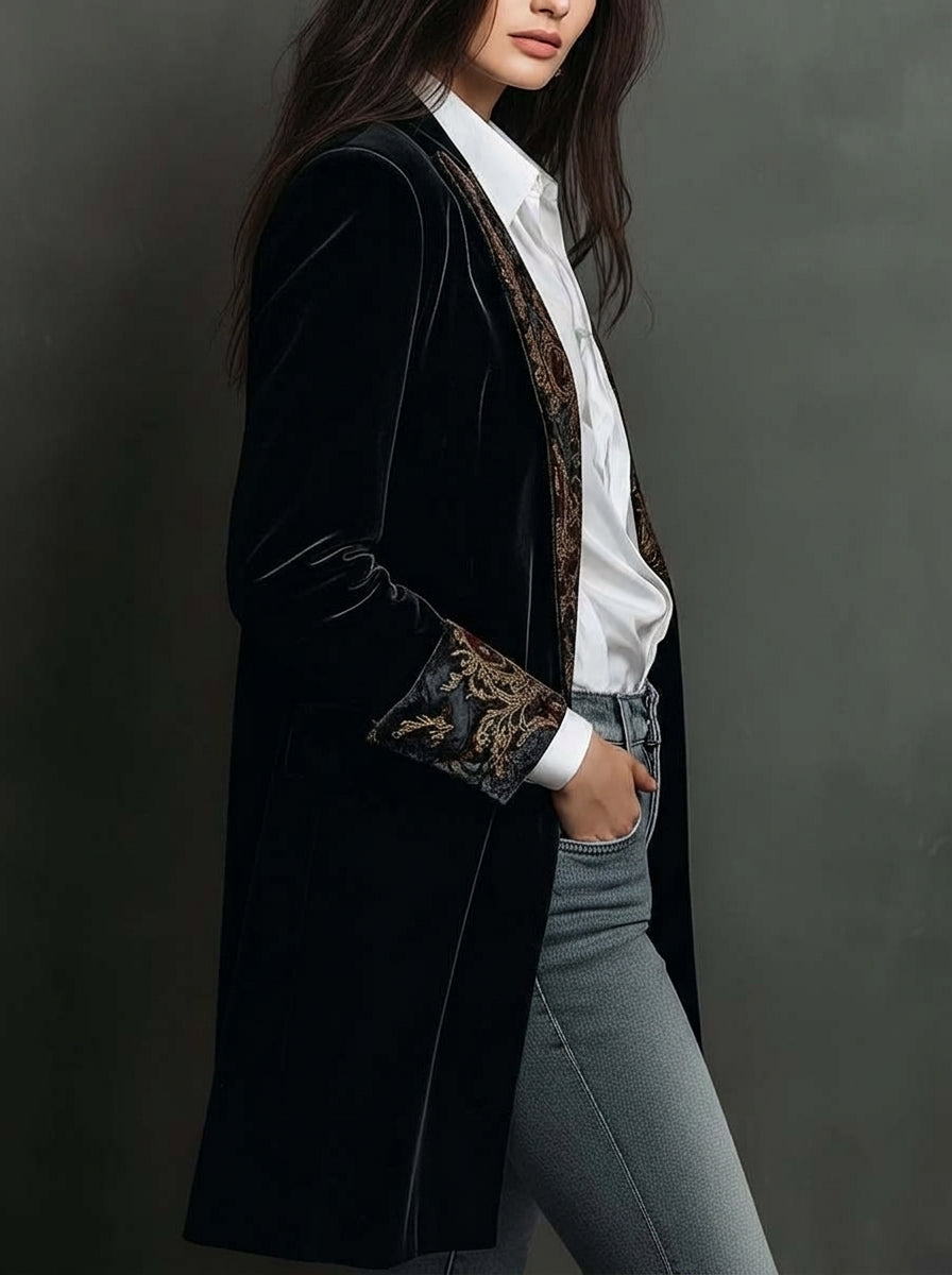 Marta - Fitted Blazer with Baroque Print