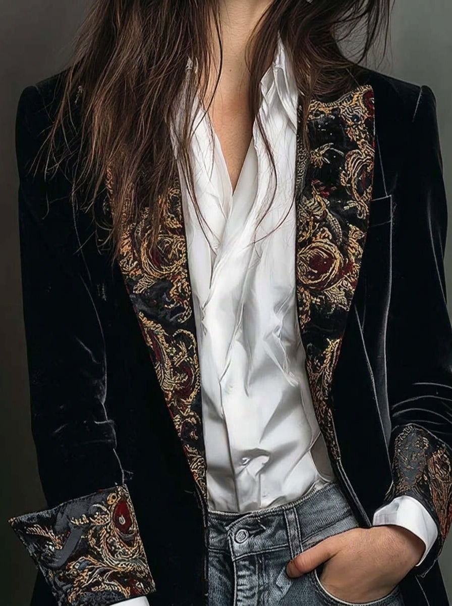 Marta - Fitted Blazer with Baroque Print