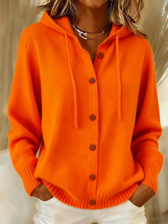 Begoña | Knit Hooded Jacket with Buttons