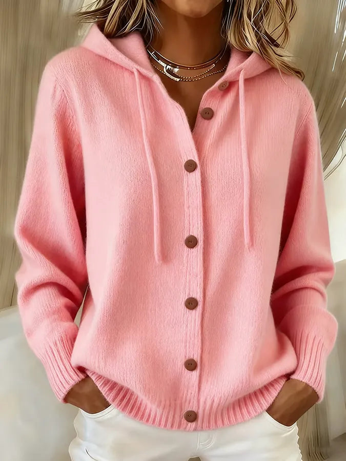 Begoña | Knit Hooded Jacket with Buttons