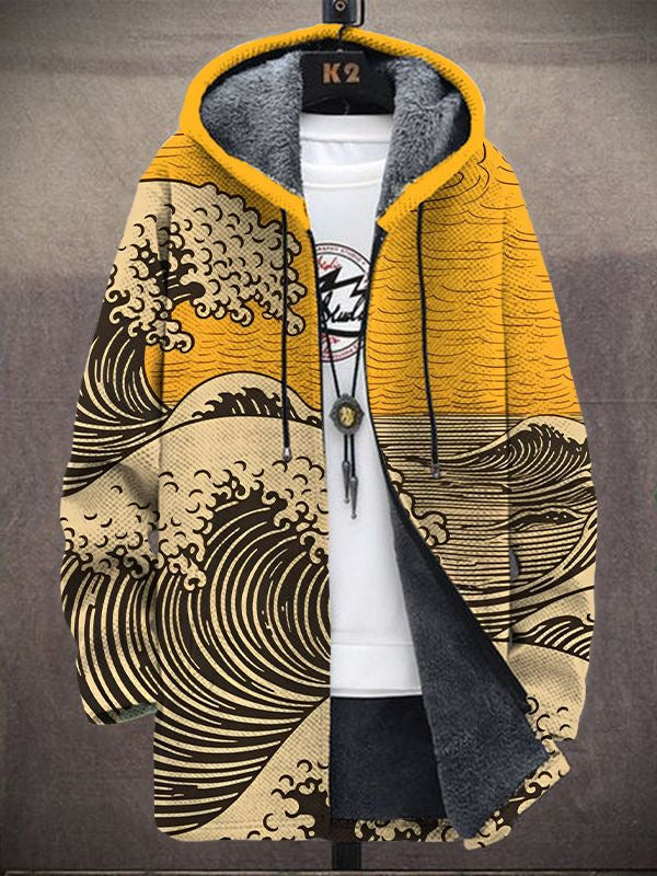 Margot | Hooded Cardigan with Artistic Print