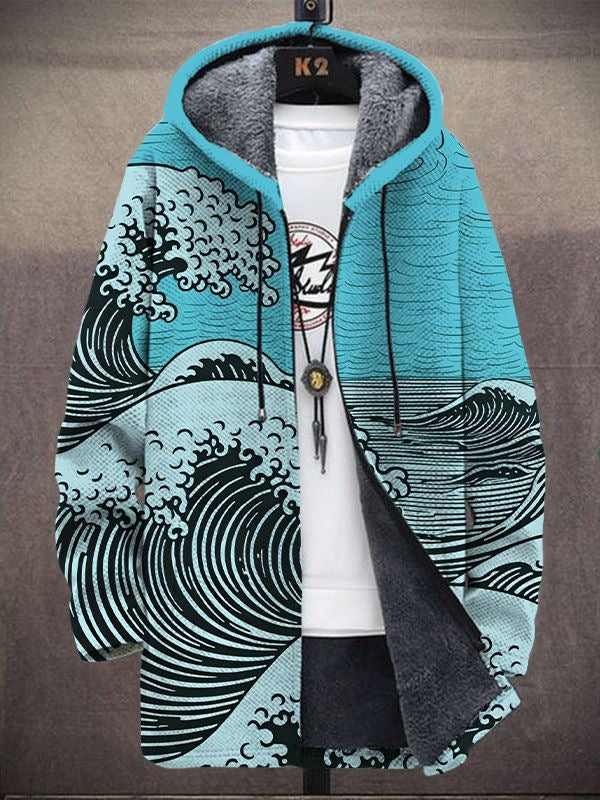 Margot | Hooded Cardigan with Artistic Print