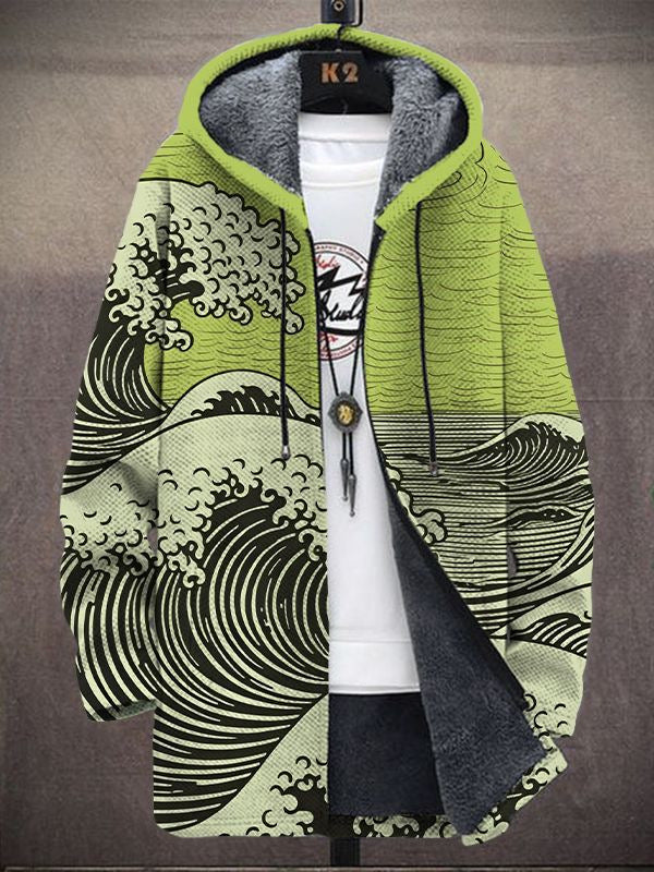 Margot | Hooded Cardigan with Artistic Print