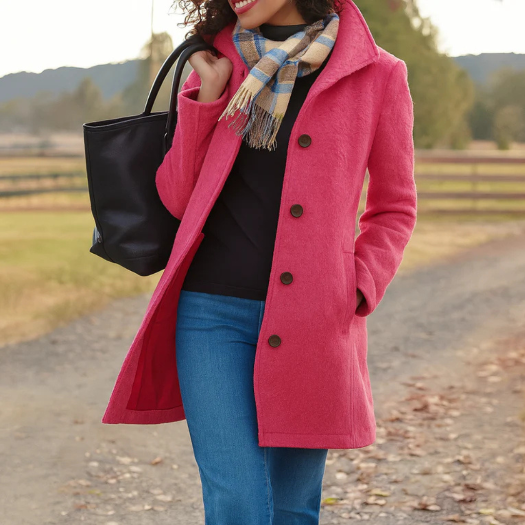 Aurora | Classic Wool Coat with Free Matching Scarf