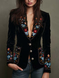 María - Embroidered Blazer with Multicolour Floral Print
