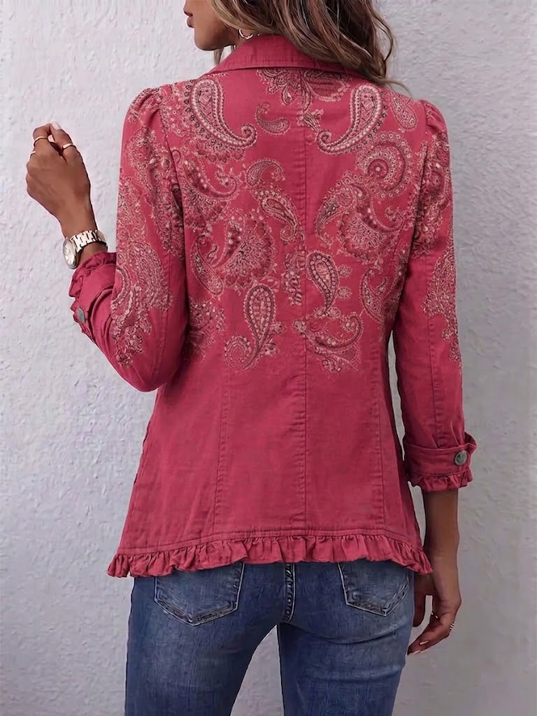Adoración | Pink Paisley Jacket with Ruffles