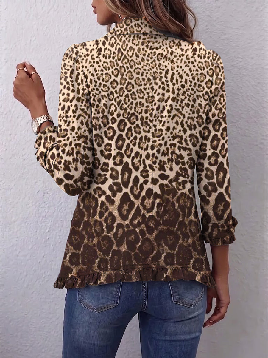 Nazaret | Ruffled Leopard Jacket